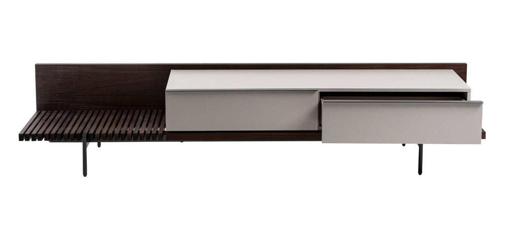 VIG Furniture Modrest Colima - Modern Matte Beige + Walnut TV Stand VGIP-TV-797