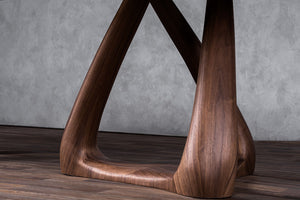 VIG Furniture Modrest Christy - Mid-Century Modern Grey Glass + Walnut Oval Dining Table VGIP-DT64-280