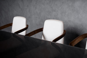 VIG Furniture Modrest Christy - Mid-Century Modern Grey Glass + Walnut Oval Dining Table VGIP-DT64-280