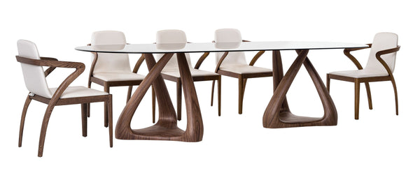 VIG Furniture Modrest Christy - Mid-Century Modern Grey Glass + Walnut Oval Dining Table VGIP-DT64-280