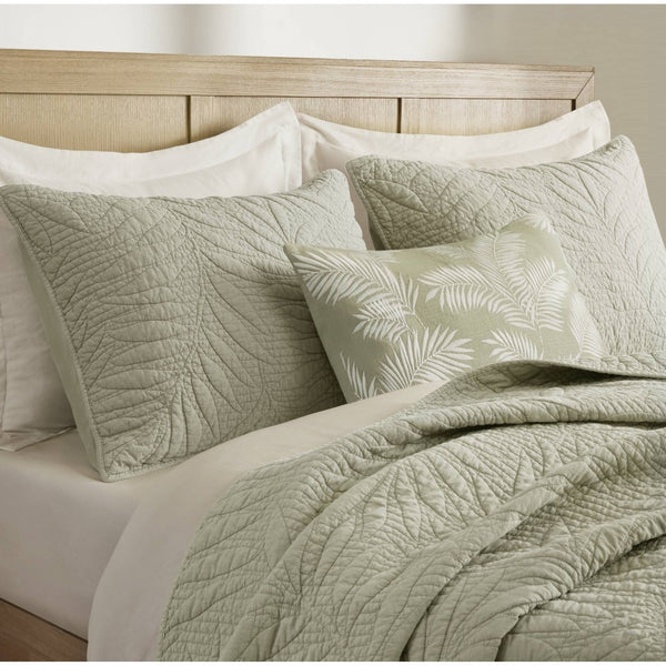 English Elm King Stone Washed Cotton Quilt Set Breathable Garment Dyed Bedroom Comfort Sage B035P496597