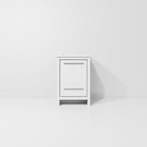 English Elm White Bath Vanity 24" W X 20" D With Cultured Marble Top, Soft-Close Drawers, And Durable Design B2731P259279-GIGA