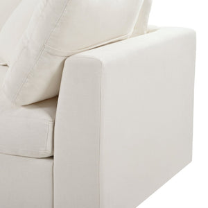 English Elm U_style Six Seat Chenille U Shaped Sectional Modular Sofa with Movable Ottomans Beige WY000474AAA