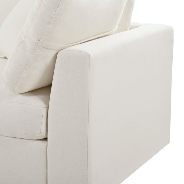 English Elm U_style Six Seat Chenille U Shaped Sectional Modular Sofa with Movable Ottomans Beige WY000474AAA