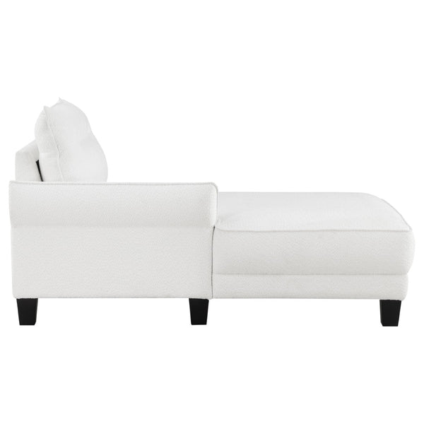 English Elm Granholm Teddy Bear Fabric Sectional Sofa with Curved Arms and Tapered Wood Legs B062S01454
