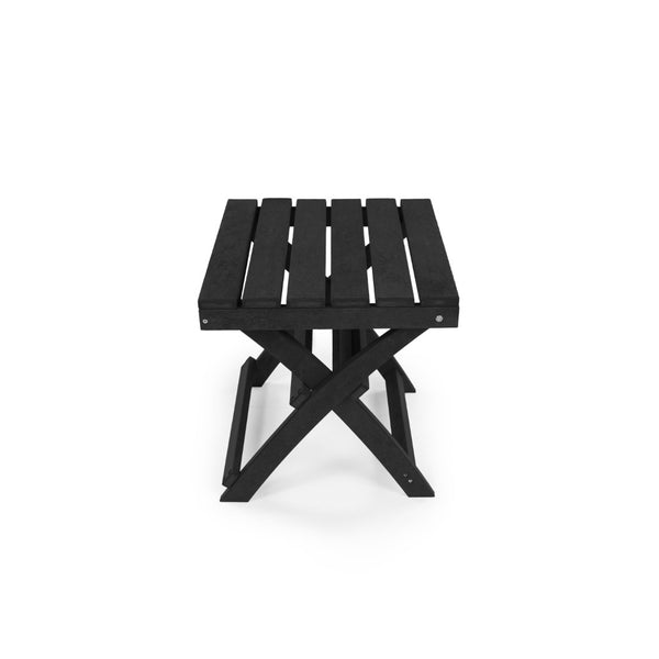 English Elm Seaview Recycled Hdpe Outdoor Folding Side Table Uv Resistant Patio Deck Use Black B2745P409721