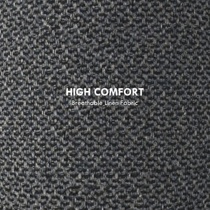 English Elm HOMCOM Round Storage Ottoman Stool with Cushioned Linen Top, Oak Legs, Hidden Interior for Clutter-Free Living Room Seating Gray W2225P173822