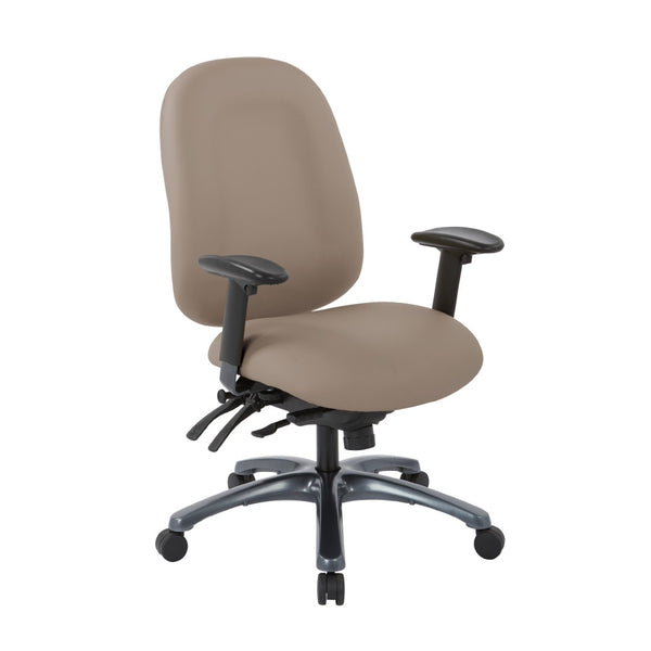 OSP Home Furnishings Multi-function Ergonomic High Back Office Chair with Lumbar Support and Titanium Base High Stratus 8511-R103