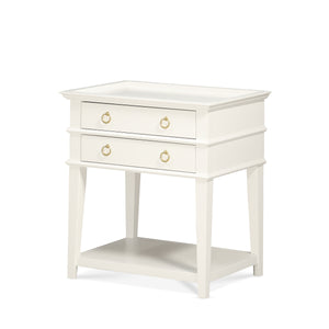 Comfort Pointe Clara White 2-Drawer Tray Top Nightstand White