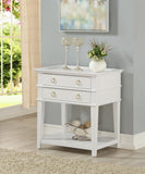 Comfort Pointe Clara White 2-Drawer Tray Top Nightstand White