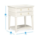 Comfort Pointe Clara White 2-Drawer Tray Top Nightstand White