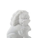 Lilys 8" Pair Of White Marble Guardian Lion Medium 8170-M