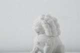 Lilys 8" Pair Of White Marble Guardian Lion Medium 8170-M