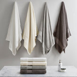 Madison Park Signature Casual 100% Cotton Bath Sheet 2 Piece Set MPS73-533 Grey