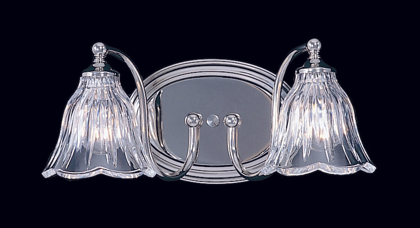 Framburg 2-light Elegant Sconce With Crystal Shades For Stunning Light Reflections – Handcrafted In Usa Polished Silver Metal 8732 Ps