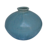 Lilys Approx 12" Blue Green Vintage Style Flat Round Vase (Finish Vary) 8172