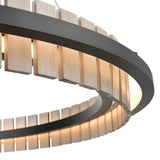 Hugo 36'' Wide Integrated LED Chandelier - Matte Black with Sunbleached Oak 81725/LED Elk Lighting