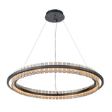 Hugo 36'' Wide Integrated LED Chandelier - Matte Black with Sunbleached Oak 81725/LED Elk Lighting