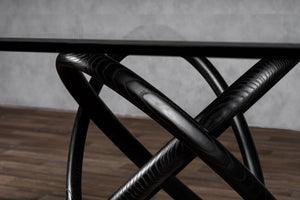 VIG Furniture Modrest Mason Modern Glass & Black Ash Dining Table VGCSDT-16092-BLK