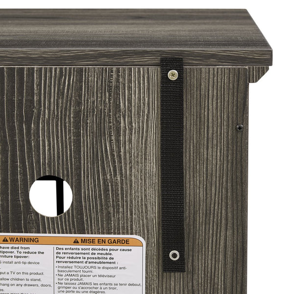 English Elm 70" Modern TV Stand with 23" Electric Fireplace, Faux Stone Mantel, Ample Storage & Cable Management Grey W2275S00024