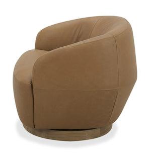VIG Furniture Divani Casa Agatha - Modern Tan Leather Swivel Accent Chair VGKK-KF.A1203-TAN