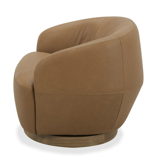 VIG Furniture Divani Casa Agatha - Modern Tan Leather Swivel Accent Chair VGKK-KF.A1203-TAN