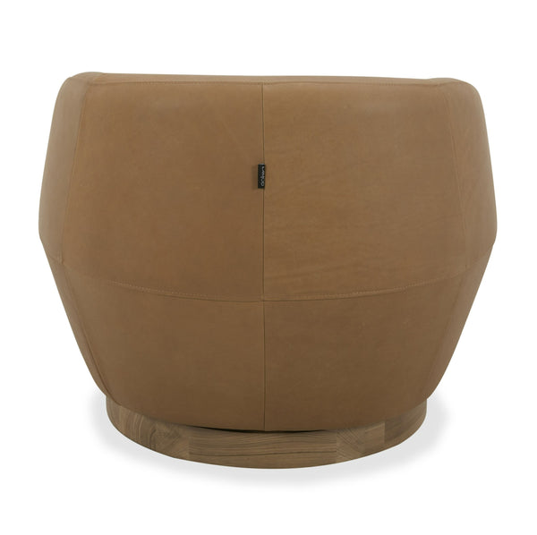 VIG Furniture Divani Casa Agatha - Modern Tan Leather Swivel Accent Chair VGKK-KF.A1203-TAN