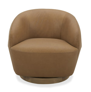 VIG Furniture Divani Casa Agatha - Modern Tan Leather Swivel Accent Chair VGKK-KF.A1203-TAN