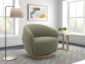 VIG Furniture Divani Casa Agatha - Modern Hemp Fabric Swivel Accent Chair VGKK-KF.A1203-HEMP