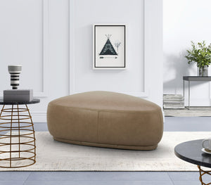 VIG Furniture Divani Casa Kinsey - Modern Tan Leather Large River Rock Ottoman VGKK-KF.D2015-L-SAND