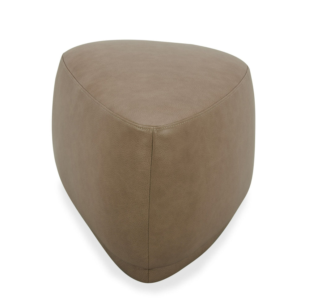 VIG Furniture Divani Casa Kinsey - Modern Tan Leather Small River Rock Ottoman VGKK-KF.D2015-S-SAND
