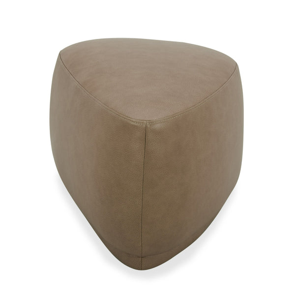 VIG Furniture Divani Casa Kinsey - Modern Tan Leather Small River Rock Ottoman VGKK-KF.D2015-S-SAND