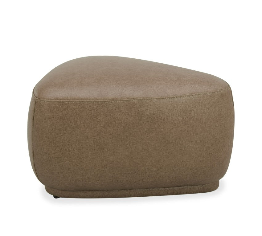 VIG Furniture Kinsey Tan River Rock Ottoman — Sculptural Pebble Leather Accent Seat, Compact W26” X D19” X H16” VGKK-KF.D2015-S-SAND