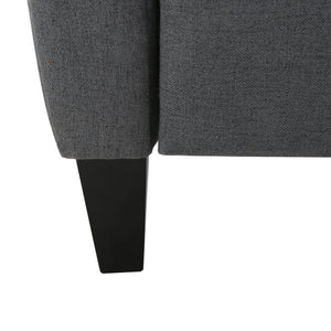 English Elm Christopher Knight Home® - PUSH Neville PU Recliner Chair with Rubberwood Legs — Contemporary Push-Back Comfort & Easy Care Finish Charcoal N771P355854C