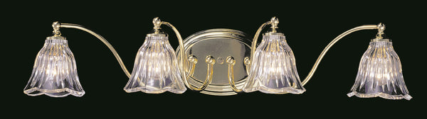 Framburg 4-light Elegant Sconce With Crystal Shades For Stunning Light Reflections - Handcrafted In Usa Polished Brass Metal 8174 Pb