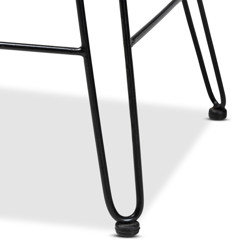 English Elm Modern Rattan Dining Chair Set of Two with Woven Back and Black Iron Base B2750P420357