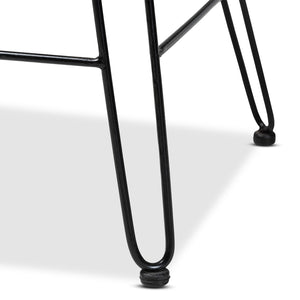 English Elm Modern Rattan Dining Chair Set of Two with Woven Back and Black Iron Base B2750P420357