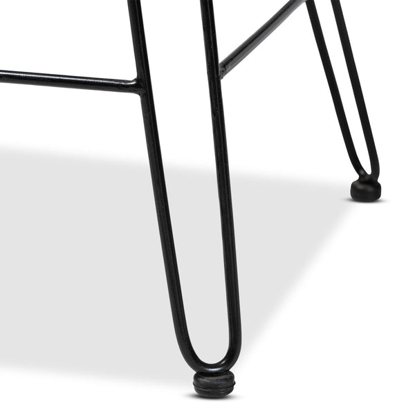 English Elm Modern Rattan Dining Chair Set of Two with Woven Back and Black Iron Base B2750P420357