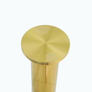 English Elm Table 35" Transparent Round Glass Dining Set With Gold Metal Base & 4 Black Pu High-Resilience Chairs W1151S03702-GIGA