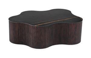 VIG Furniture Modrest Ricko - Modern Black Ceramic + Smoked Ash Freeform Coffee Table VGDW-DW5012-08