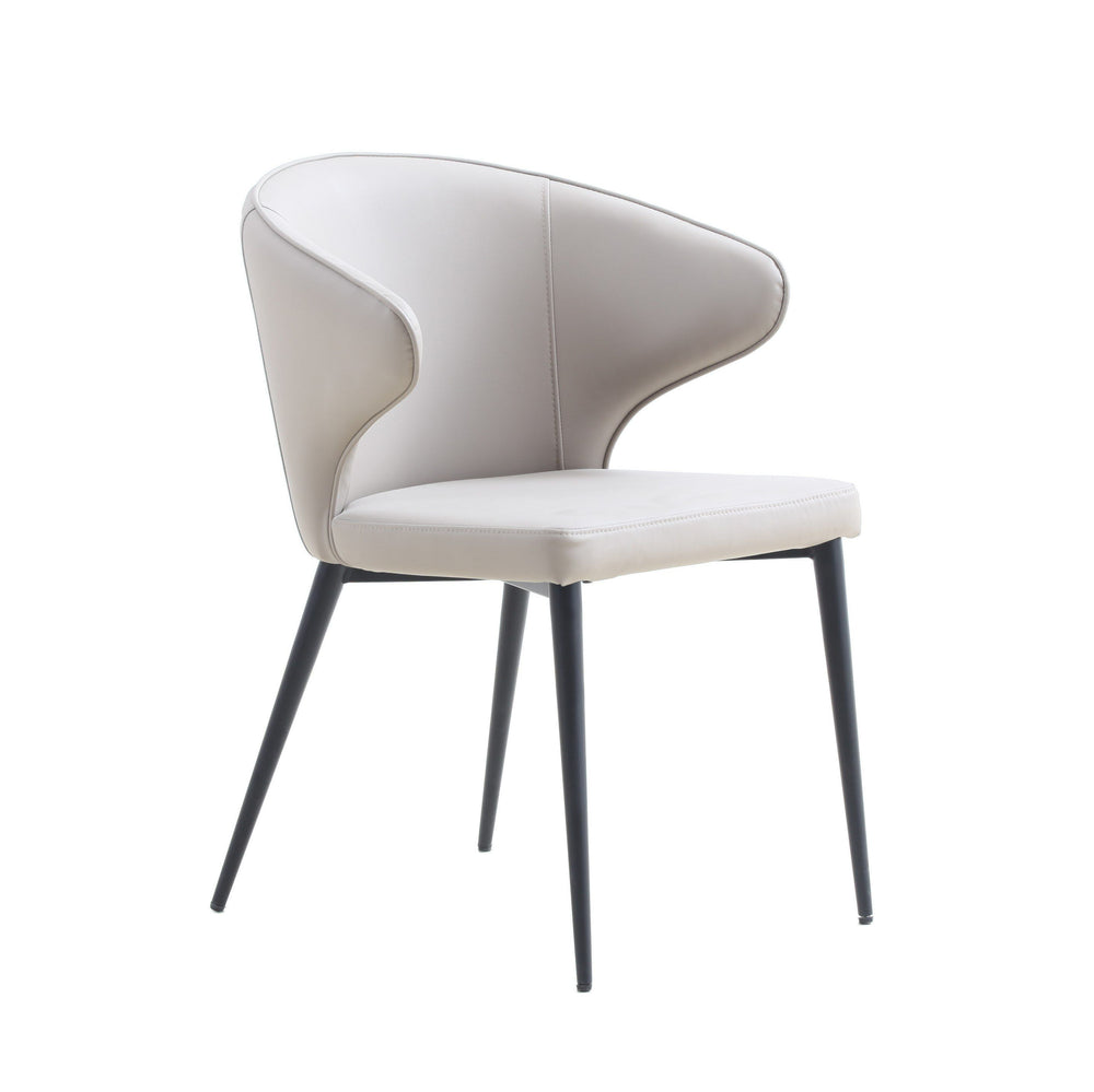 VIG Furniture Modrest Suzie - Modern Beige Vegan Leather + Black Dining Chair (Set of 2) VGDW-J20323