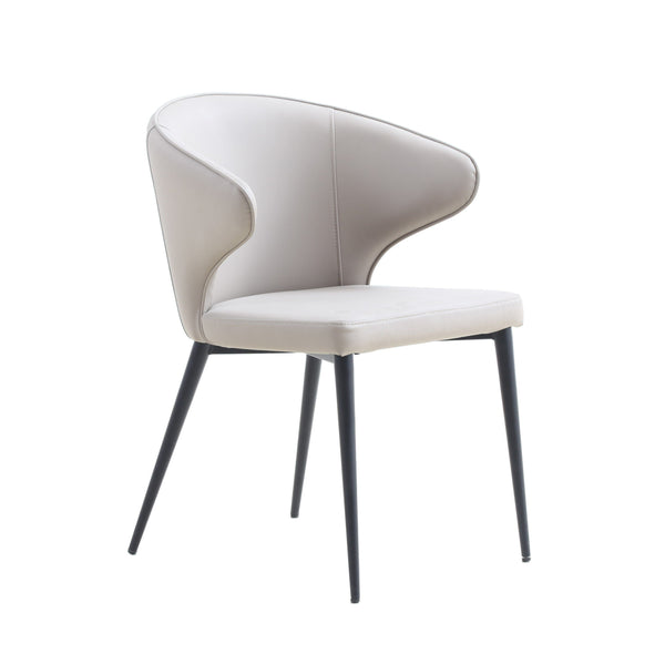 VIG Furniture Modrest Suzie - Modern Beige Vegan Leather + Black Dining Chair (Set of 2) VGDW-J20323