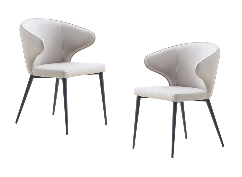 VIG Furniture Modrest Suzie - Modern Beige Vegan Leather + Black Dining Chair (Set of 2) VGDW-J20323