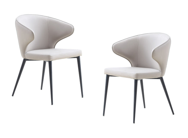 VIG Furniture Modrest Suzie - Modern Beige Vegan Leather + Black Dining Chair (Set of 2) VGDW-J20323