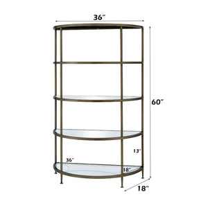 English Elm Aditya Five Tier Semicircle Mirrored Glass Shelf Unit for Entryway or Living Room B2726P448764