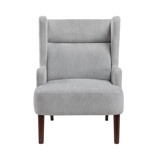 English Elm Contemporary Chenille Wingback Accent Chair with Solid Wood Legs, High-Density Foam Comfort Lounge Grey 30.5 L x 28.5 W x 17.5 H B011P304418