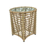 Renava Sandra - Outdoor Beige Wicker End Table