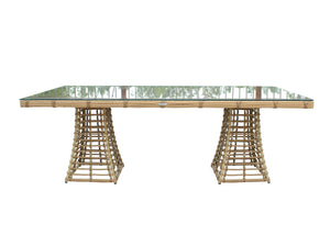 VIG Furniture Renava Mina - Outdoor Bamboo Wicker Dining Set VGAT-RADS-261-SET