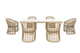 VIG Furniture Renava Mina - Outdoor Bamboo Wicker Dining Set VGAT-RADS-261-SET