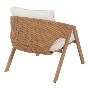 English Elm Christopher Knight Home® - Patio Weather-Resistant Wicker Chairs with Removable Water-Repellent Cushions, Durable Steel Frame Set Teak,White 39.5 L x 27 W x 16.5 H N776P271809B